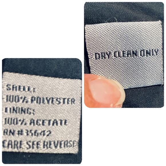 VINTAGE HALSTON Black Label Black Jacket Classic Full Zip Spread Collar Size 6 - Picture 12 of 13